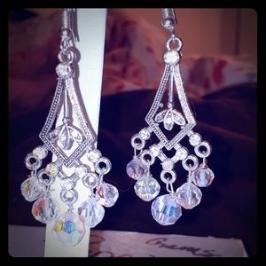 Clear AB Crystal Chandelier Earrings